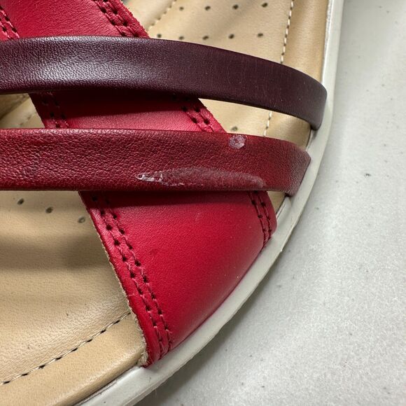 New Ecco Felicia Leather Wedge Sandal Chili Red 216513 Women's 11-11.5/EU42 NWB - Picture 7 of 10